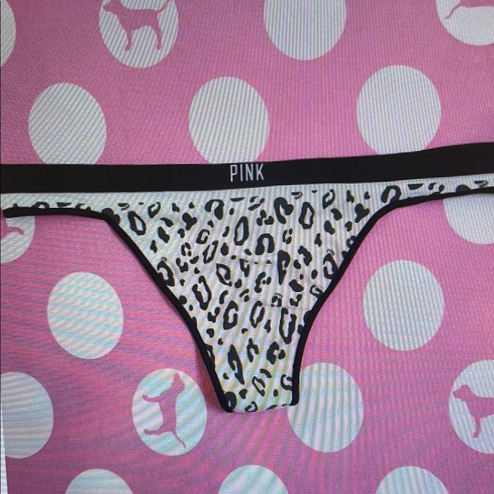 Pink Leopard Print Thong